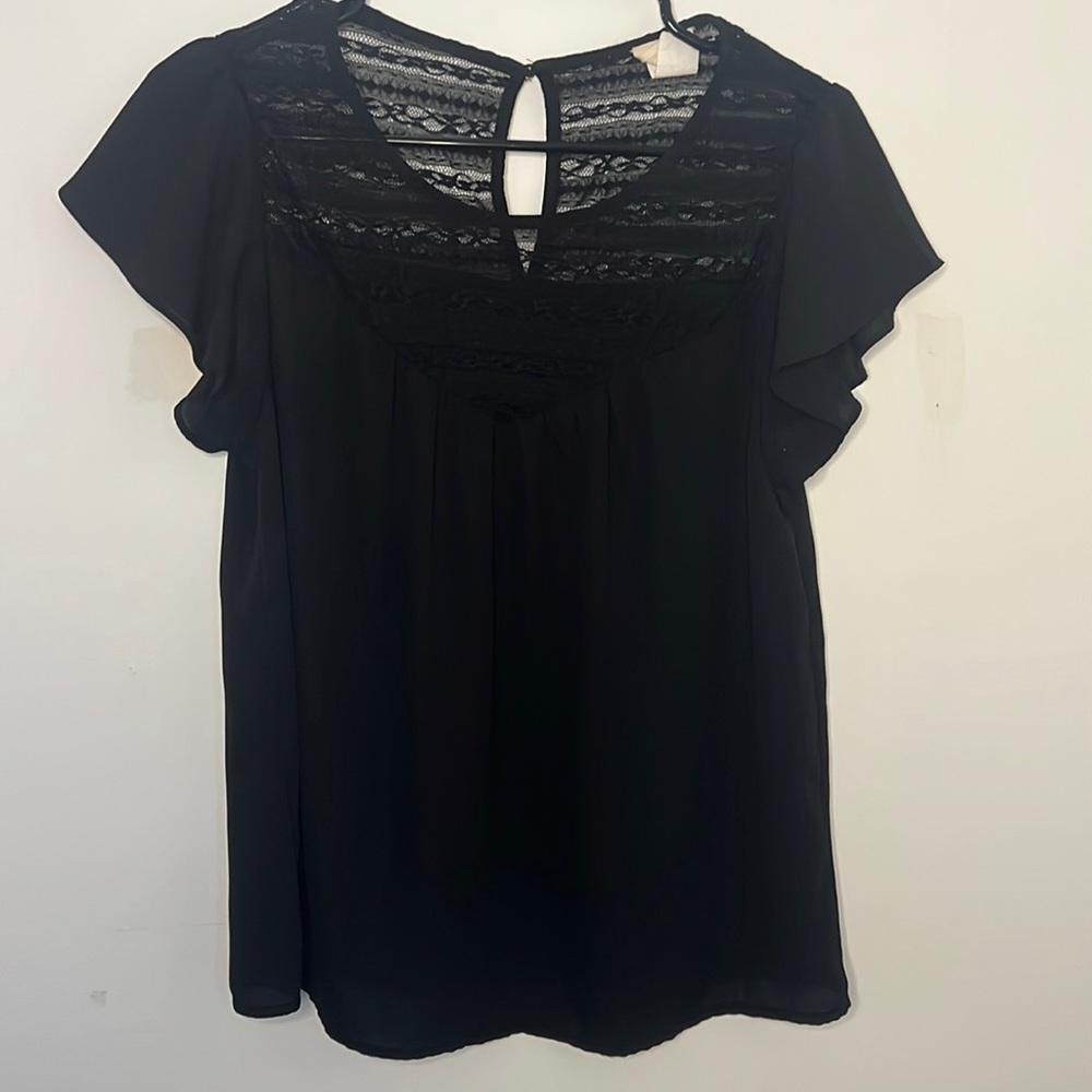 Black Lace Top Blouse
